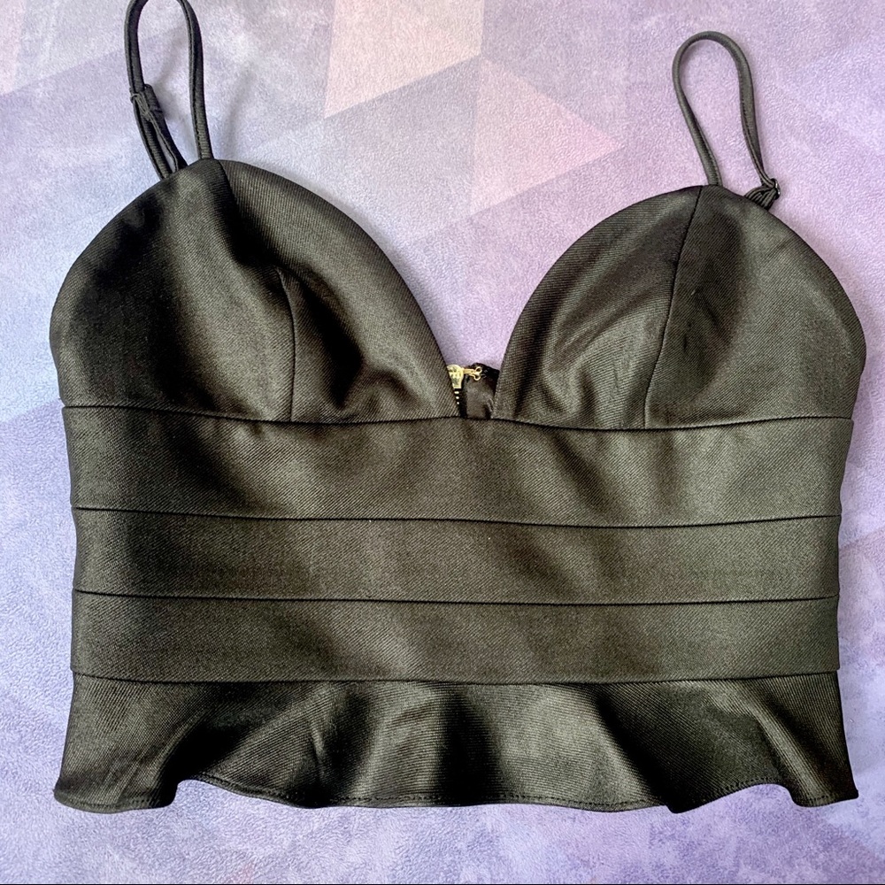 💝 BEBE BUSTIER PEPLUM TANK TOP